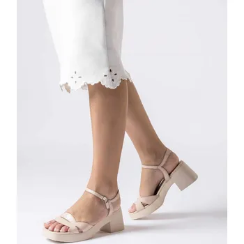 Dámské sandále Wonders dámské kožené sandály Libertad pudrové Velikost: 41