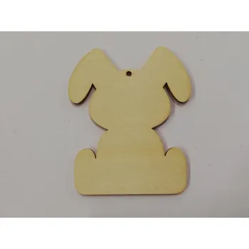 Vánoční dekorace Dřevěný výřez zajíček č.8