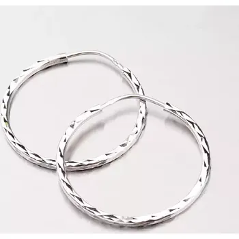 Náušnice Dámské náušnice bílé zlato 585 kruhy - 35 mm 118-1430