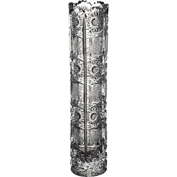 Váza PB CRYSTAL Broušená skleněná váza válec Bohemia Crystal 80121/155mm. Bohatý brus Klasik.
