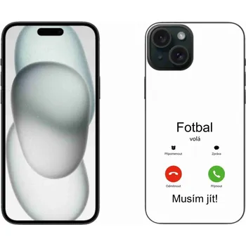 Pouzdro na mobilní telefon Gelový kryt mmCase na iPhone 15 Plus - fotbal volá bílé pozadí