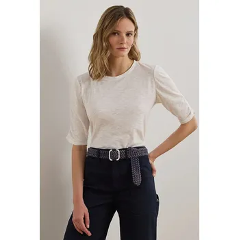 Oblečení a móda Bavlněné tričko Lauren Ralph Lauren 200971080 bílá 00X, vel. M