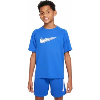 Chlapecké tričko Dětské funkční tričko s krátkým rukávem Nike B NK DRI-FIT MULTI SS TOP HBR modré HF8100-480 - L | UK 5 | US 7,5