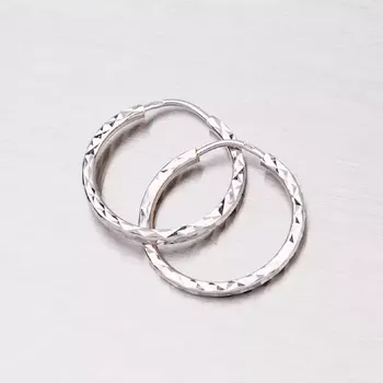 Náušnice Dámské náušnice bílé zlato 585 kroužky 15 mm 12-065
