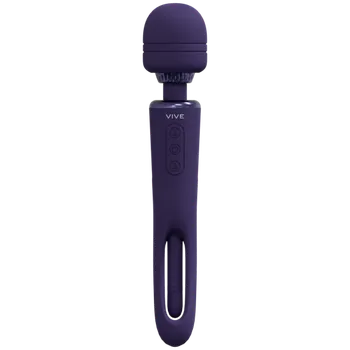 Vibrátor Vive Kiku Rechargeable Double Ended Wand with Innovative G-Spot Flapping Stimulator Purple