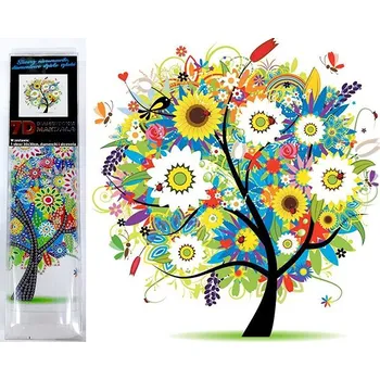 Diamantové malování NORIMPEX 7D Kvetoucí strom 30 × 30 cm