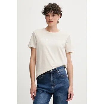 Pánské tričko Bavlněné tričko Tommy Hilfiger WW0WW40276 béžová 01A, vel. XXL