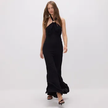 Dámské šaty Reserved - Šaty s výstřihem halter - černý - 130FK-99X - 130FK-99X-M