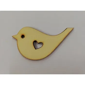 Vánoční dekorace Dřevěný výřez ptáček č.3