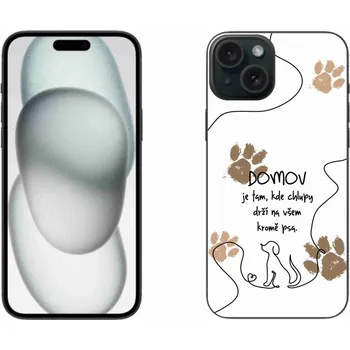 Pouzdro na mobilní telefon Gelový kryt mmCase na iPhone 15 Plus - psí motiv bílé pozadí