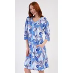 Vienetta Dámské domácí šaty s tříčtvrtečním rukávem Julie: modrá 4XL