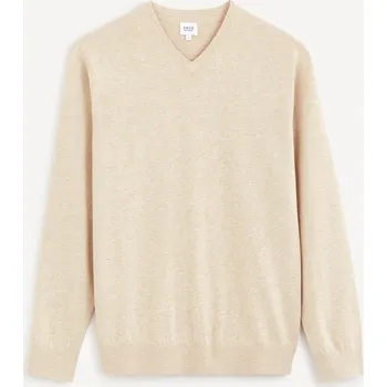 Pánský svetr Celio Bavlněný svetr Decotonv 1130899 Béžová S