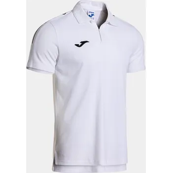 Pánské tričko Bavlněné POLO triko s límečkem JOMA OLIMPIADA bílo černé Velikost: 4XS