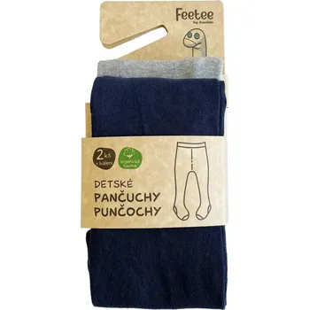 Dětské punčochy Feetee 2 ks tmavomodré/šedé 86/92