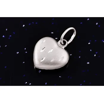 Přívěsek Zlatý přívěsek srdce bílé P044, Au 585/1000 14kt,0,35g (14kt,váha 0,35g)