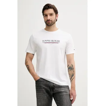 Pánské tričko Bavlněné tričko Tommy Hilfiger MW0MW40324 bílá 00X, vel. S
