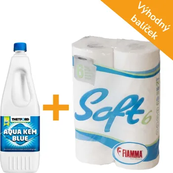Chemické WC Výhodný balíček THETFORD Aqua Kem Blue (2l) + Fiamma toaletní papír (6ks)