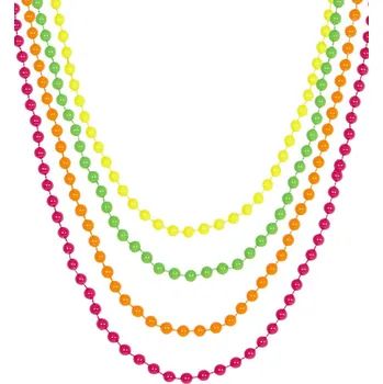 Karnevalový doplněk Sada náhrdelníků 4 ks - 80. léta