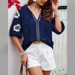 Dámská halenka BF115 Barva: Tmavě Modrá, Velikost: L