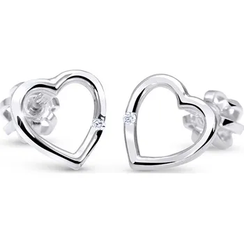 Náušnice Cutie Jewellery Zlaté srdíčkové náušničky se zirkonem C2761-30-X-2 bílá + 2 měsíce na vrácení zboží