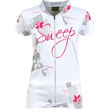 cyklistický dres SWEEP D058 bílá - růžová XXL