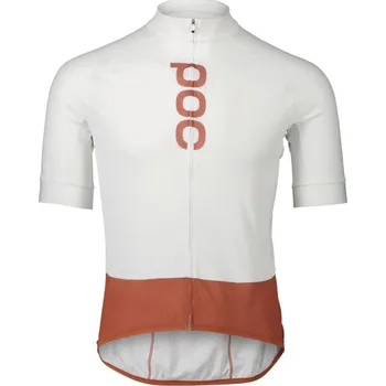 cyklistický dres POC Cyklistický dres s krátkým rukávem - ESSENTIAL ROAD - bílá/hnědá M