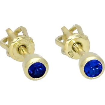 Náušnice Goldstore Zlaté náušnice pecky safírové Váha: 0.83 g