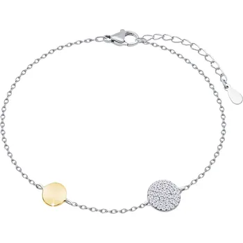 Náramek Stříbrný náramek s pozlaceným a zirkonovým kolečkem 2850