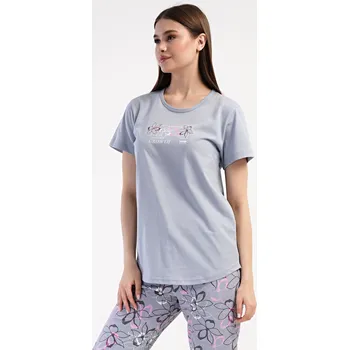 Dámské pyžamo Vienetta Dámské pyžamo kapri Mia: šedá XXL