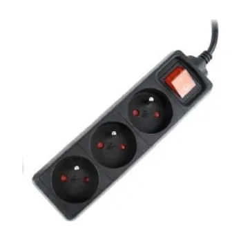 Napájecí kabel GEMBIRD prodlužovačka 3FR/10A/C14, 0,6m, černá