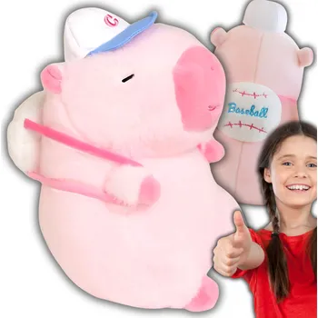 plyšák PLYŠÁK KAPYBARA S BATOHOM, SPORTOVEC TENIS BASEBALL 35 CM BATOH