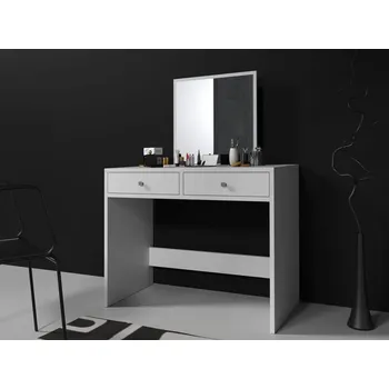 Toaletní stolek Toaletní stolek s kosmetickým zrcadlem, 2 zásuvky, bílý