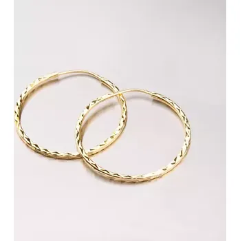 Náušnice Dámské náušnice žluté zlato 585 kruhy - 30 mm 113-1436