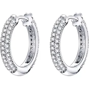 Náušnice B-TOP Stříbrné náušnice kroužky se zirkony 69361