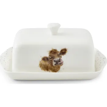 Máslenka Porcelánová dóza na máslo 18,3 x 10 x 8 cm Cow Moo s telátkem
