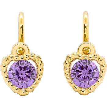 Náušnice Dětské náušnice ze žlutého zlata ve tvaru srdce s kameny 745236001009380000330