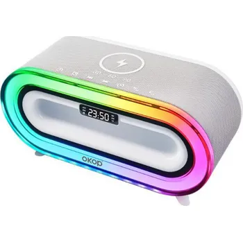 Nabíječka baterií Multifunkční bezdrátová nabíječka s reproduktorem a alarmem (vč Aku)