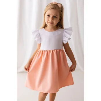 Dívčí šaty Vanessa oranžovobílé dívčí šaty-Lily Grey 152 / 12 let