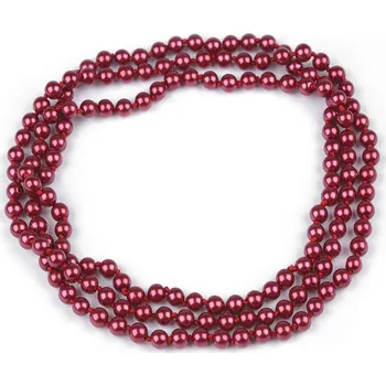 Náhrdelník Perlový náhrdelník dlouhý, retro Varianta: 3 (Ø8 mm) bordó sv., Balení: 1 ks