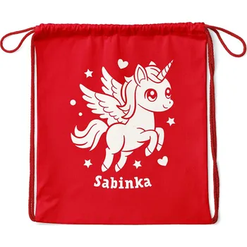 Městský batoh Vak Jednorožec se jménem Barva: Červená