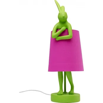 Lampička KARE Design Stolní lampa Animal Rabbit - zelená/růžová, 50cm