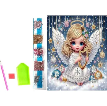 Diamantové malování NORIMPEX Vánoční andílek 23 × 30 cm