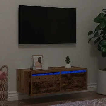 Obývací pokoj vidaXL TV skříňka s LED osvětlením 75x35,5x25 cm [860234] Barva: Staré dřevo
