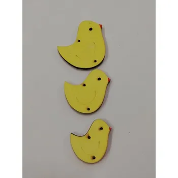 Dřevěná hračka Dřevěný výřez skládačka kuřátka žlutá