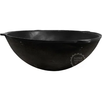 kotlíky Litinový uzbecký kotel 100l, 81/87 cm kazan Davr LE1000, 10 mm samostatný bez poklice (Davr LE1000 Mega velký uzbecký litinový kotel, kazan o objemu 100 l, vnitřní průměr 81 cm, síla stěny 10 mm)