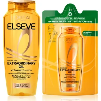 Vlasová kosmetika L’Oréal Paris Elseve L’Oréal Paris Elseve Extraordinary Oil vyživující šampon pro suché vlasy 400 ml + L’Oréal Paris Elseve Extraordinary Oil šampon náhradní náplň 250 ml