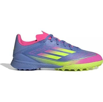 Kopačky Chlapecké fotbalové kopačky turfy ADIDAS-F50 League Jr TF blue fusion/lucid lemon/lucid pink Modrá 36 2/3