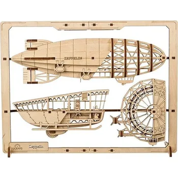 Puzzle UGEARS 3D puzzle Zeppelin 2,5D 49 dílků