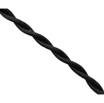 elektrický kabel Kabel splétaný 2x0,75 Precon, opředené jednotlivé vodiče, černý (9700 - 2x0,75)