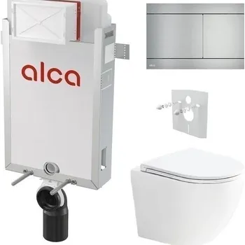 Alcadrain Set modul k zazdění, WC Urban Vort, sedátko s tlač.nerez FUN-INOX KAE042